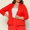 SKIES ARE BLUE Plus Size - Recycled Shirred Sleeve Blazer 2 SKIES ARE BLUE Plus Size - Recycled Shirred Sleeve Blazer