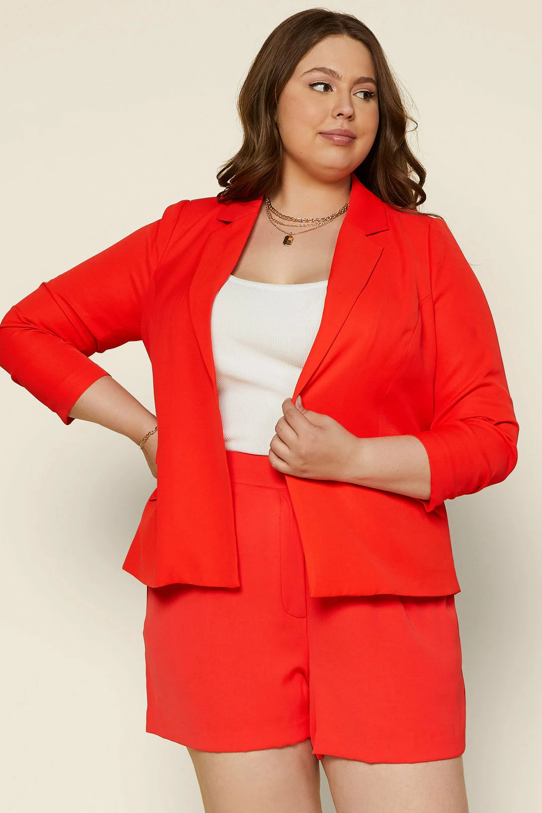SKIES ARE BLUE Plus Size - Recycled Shirred Sleeve Blazer 3 SKIES ARE BLUE Plus Size - Recycled Shirred Sleeve Blazer