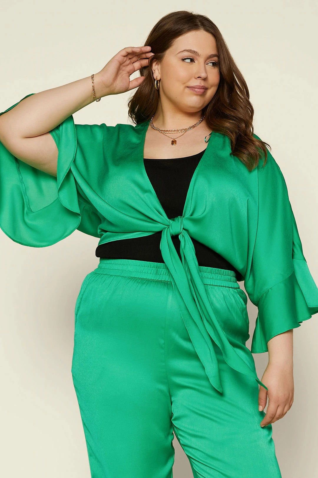 SKIES ARE BLUE New In Plus Size Plus Size - Front Tie Kimono Top 3 SKIES ARE BLUE New In Plus Size Plus Size - Front Tie Kimono Top