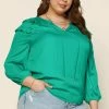 SKIES ARE BLUE Plus Size - Adele Ruffled Split Neck Top 2 SKIES ARE BLUE Plus Size - Adele Ruffled Split Neck Top