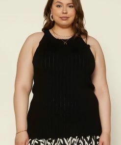 SKIES ARE BLUE New In Plus Size Plus Size - Scallop Hem Knit Top