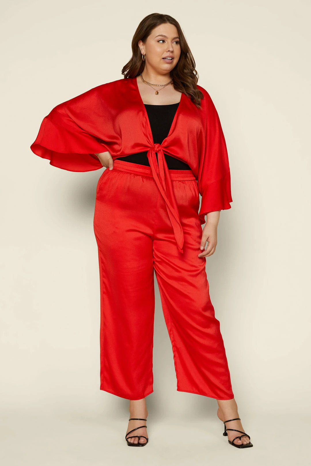 SKIES ARE BLUE Plus Size - Front Tie Kimono Top 4 SKIES ARE BLUE Plus Size - Front Tie Kimono Top