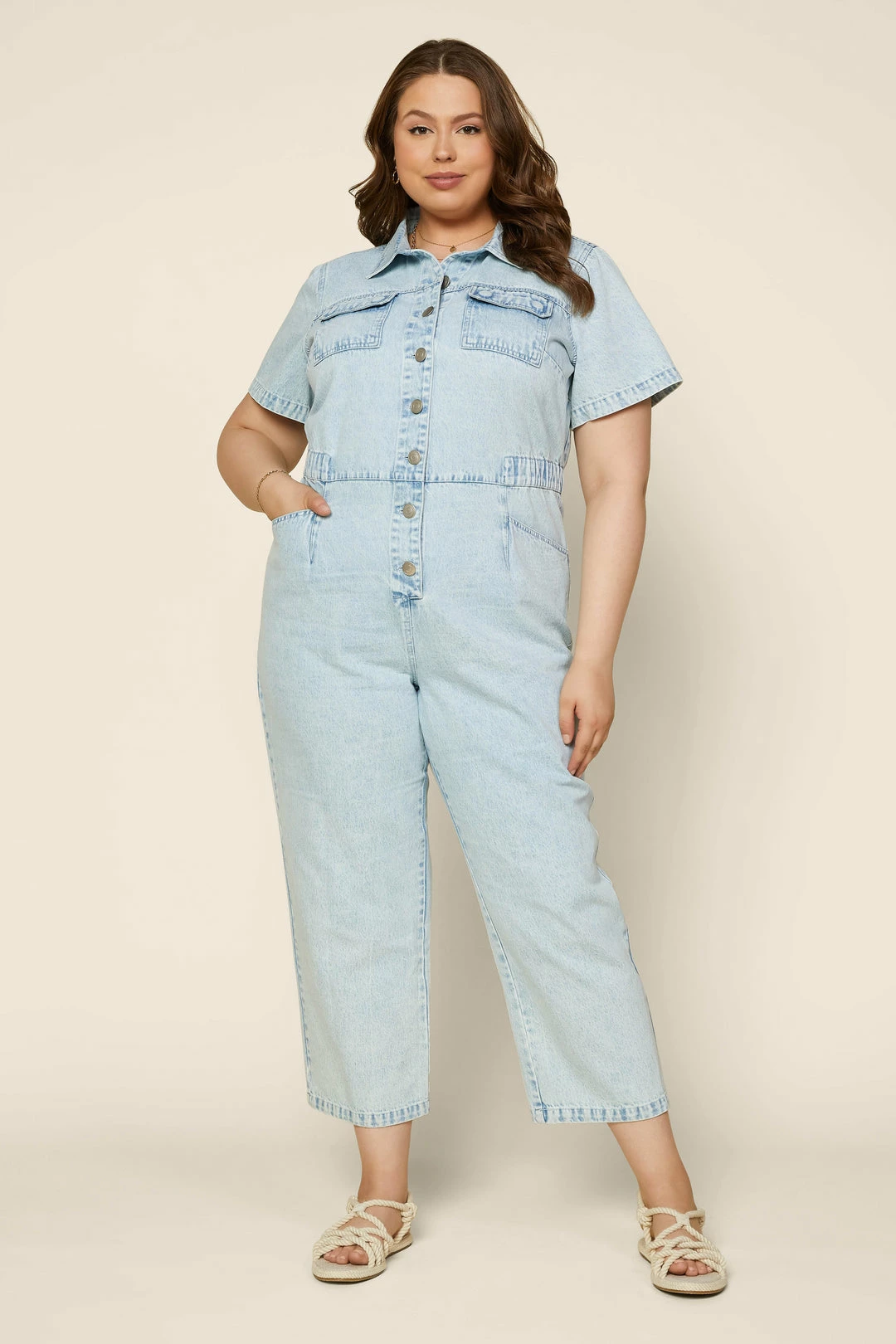 SKIES ARE BLUE Plus Size - Denim Utility Jumpsuit 4 SKIES ARE BLUE Plus Size - Denim Utility Jumpsuit