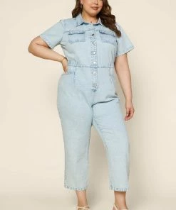SKIES ARE BLUE Plus Size - Denim Utility Jumpsuit 10 SKIES ARE BLUE Plus Size - Denim Utility Jumpsuit