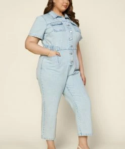 SKIES ARE BLUE Plus Size - Denim Utility Jumpsuit 9 SKIES ARE BLUE Plus Size - Denim Utility Jumpsuit