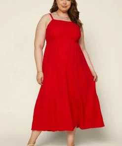 SKIES ARE BLUE New In Plus Size Plus Size - Tiered Maxi Dress