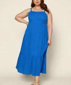 SKIES ARE BLUE New In Plus Size Plus Size - Tiered Maxi Dress