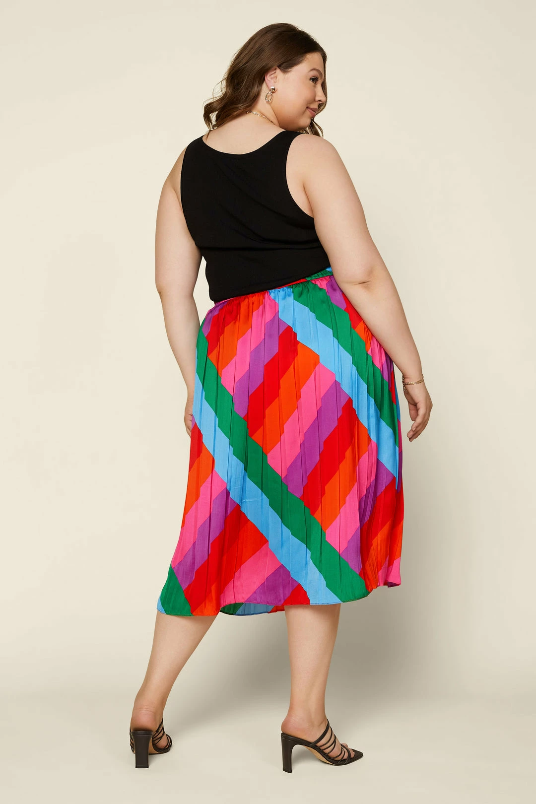 SKIES ARE BLUE Plus Size - Multicolor Pleated Midi Skirt 5 SKIES ARE BLUE Plus Size - Multicolor Pleated Midi Skirt