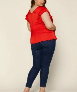 SKIES ARE BLUE Plus Size - Knotted Flutter Sleeve Top 8 SKIES ARE BLUE Plus Size - Knotted Flutter Sleeve Top