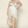 SKIES ARE BLUE Plus Size - Satin Ruffled Maxi Dress 1 SKIES ARE BLUE Plus Size - Satin Ruffled Maxi Dress