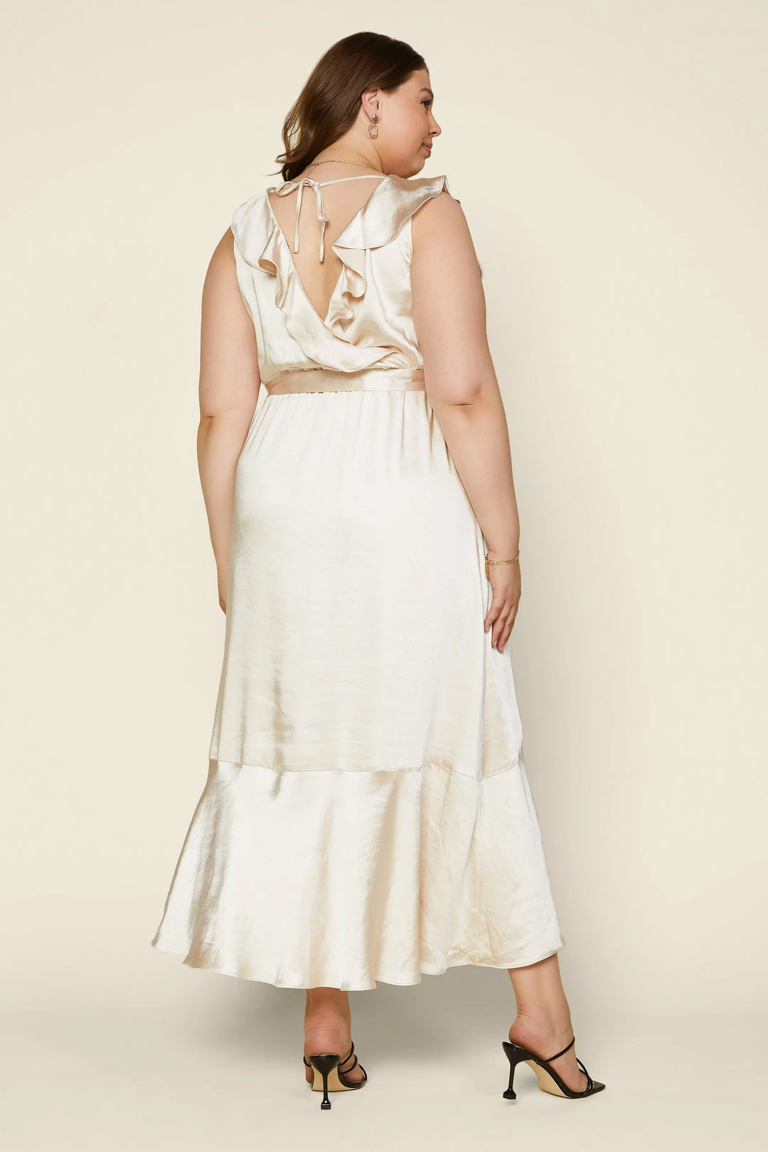 SKIES ARE BLUE Plus Size - Satin Ruffled Maxi Dress 7 SKIES ARE BLUE Plus Size - Satin Ruffled Maxi Dress