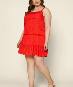 SKIES ARE BLUE Plus Size - Ruffled Cami Mini Dress