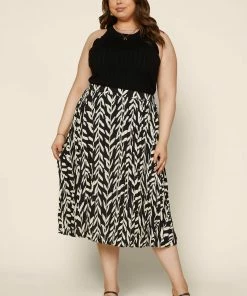 SKIES ARE BLUE Plus Size - Botanical Pleated Midi Skirt New In Plus Size 9 SKIES ARE BLUE Plus Size - Botanical Pleated Midi Skirt New In Plus Size
