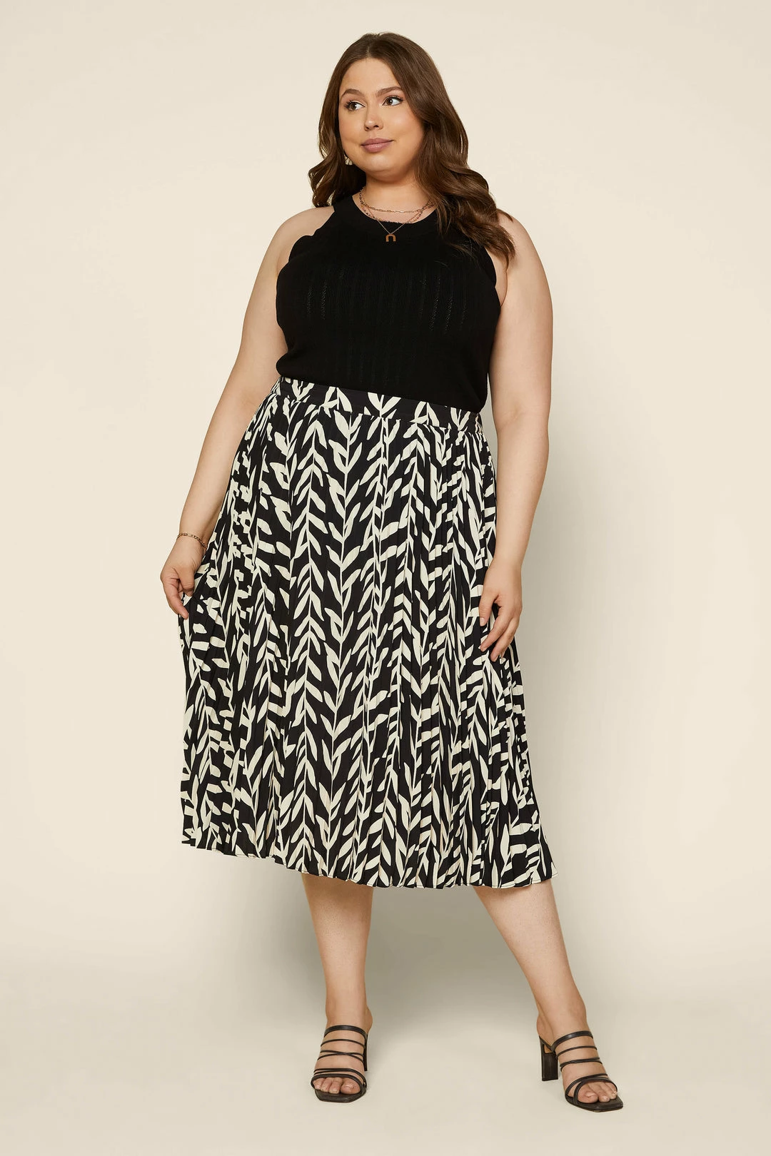 SKIES ARE BLUE Plus Size - Botanical Pleated Midi Skirt New In Plus Size 6 SKIES ARE BLUE Plus Size - Botanical Pleated Midi Skirt New In Plus Size