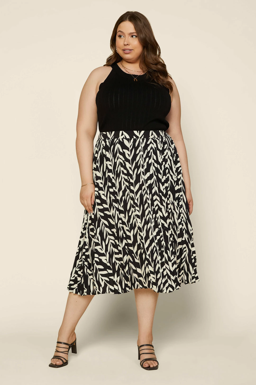 SKIES ARE BLUE Plus Size - Botanical Pleated Midi Skirt New In Plus Size 4 SKIES ARE BLUE Plus Size - Botanical Pleated Midi Skirt New In Plus Size