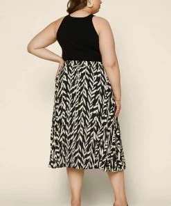 SKIES ARE BLUE Plus Size - Botanical Pleated Midi Skirt New In Plus Size 8 SKIES ARE BLUE Plus Size - Botanical Pleated Midi Skirt New In Plus Size