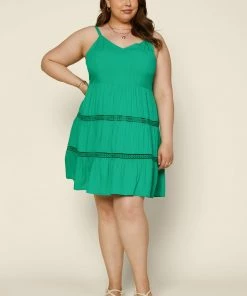 SKIES ARE BLUE Plus Size - Lace Detailed Mini Dress