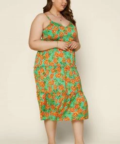 SKIES ARE BLUE Plus Size - Tropical Print Maxi Dress New In Plus Size