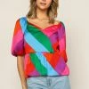SKIES ARE BLUE Multicolor Peplum Top Tops 2 SKIES ARE BLUE Multicolor Peplum Top Tops