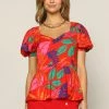SKIES ARE BLUE New In Clothing Tropical Print Peplum Top 2 SKIES ARE BLUE New In Clothing Tropical Print Peplum Top