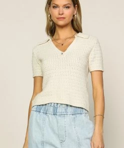 SKIES ARE BLUE Knit Polo Top New In Clothing