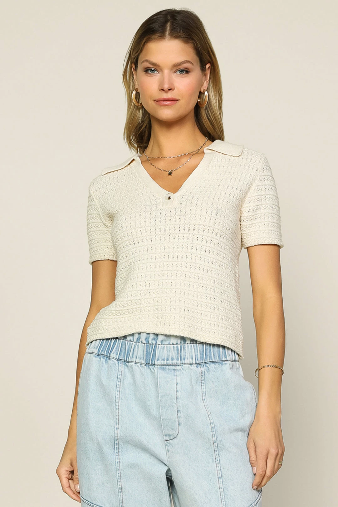 SKIES ARE BLUE Knit Polo Top New In Clothing 3 SKIES ARE BLUE Knit Polo Top New In Clothing