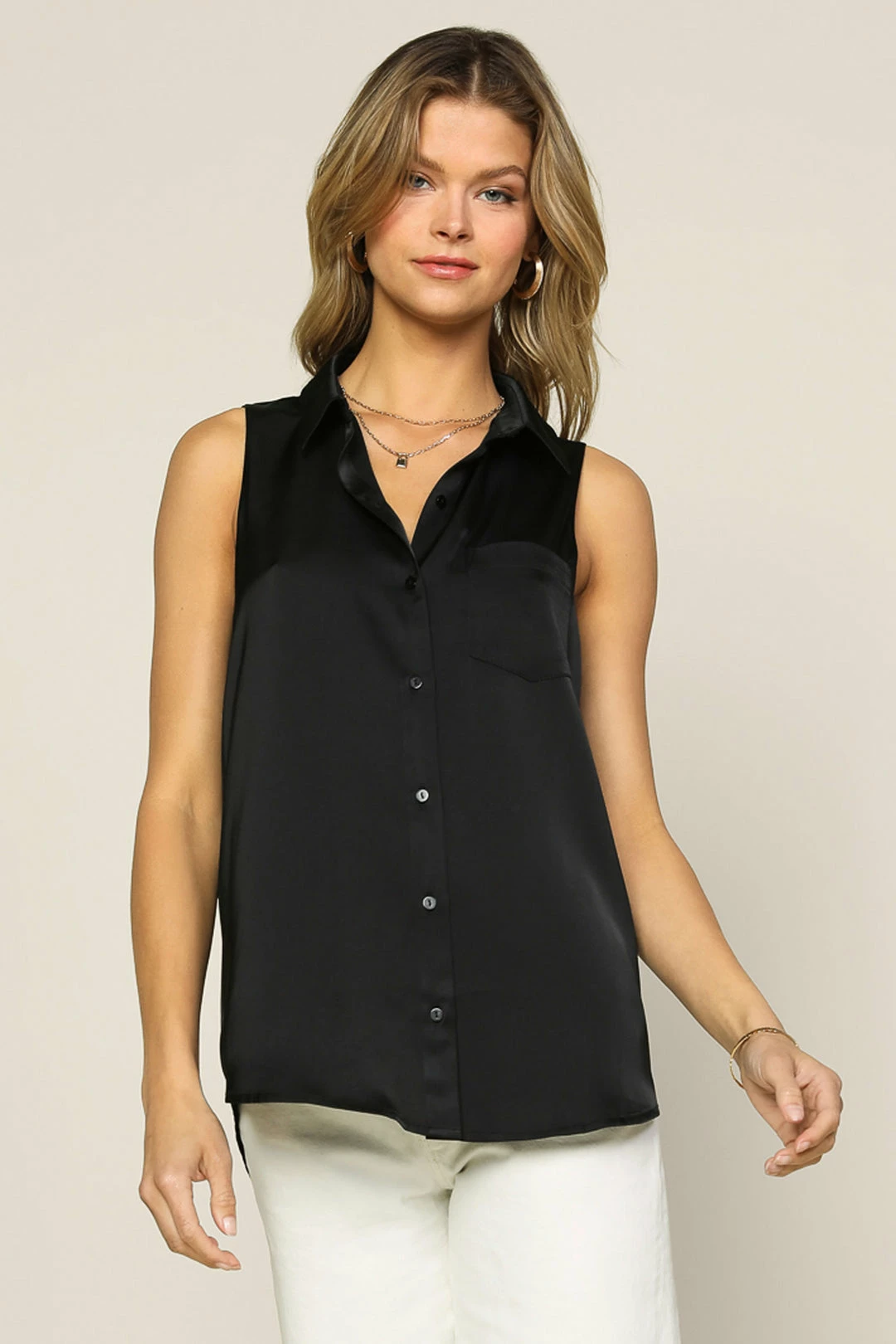 SKIES ARE BLUE New In Clothing Sleeveless Button Down Top 3 SKIES ARE BLUE New In Clothing Sleeveless Button Down Top