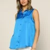 SKIES ARE BLUE New In Clothing Sleeveless Button Down Top 1 SKIES ARE BLUE New In Clothing Sleeveless Button Down Top