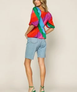 SKIES ARE BLUE Multicolor Peplum Top Tops 9 SKIES ARE BLUE Multicolor Peplum Top Tops