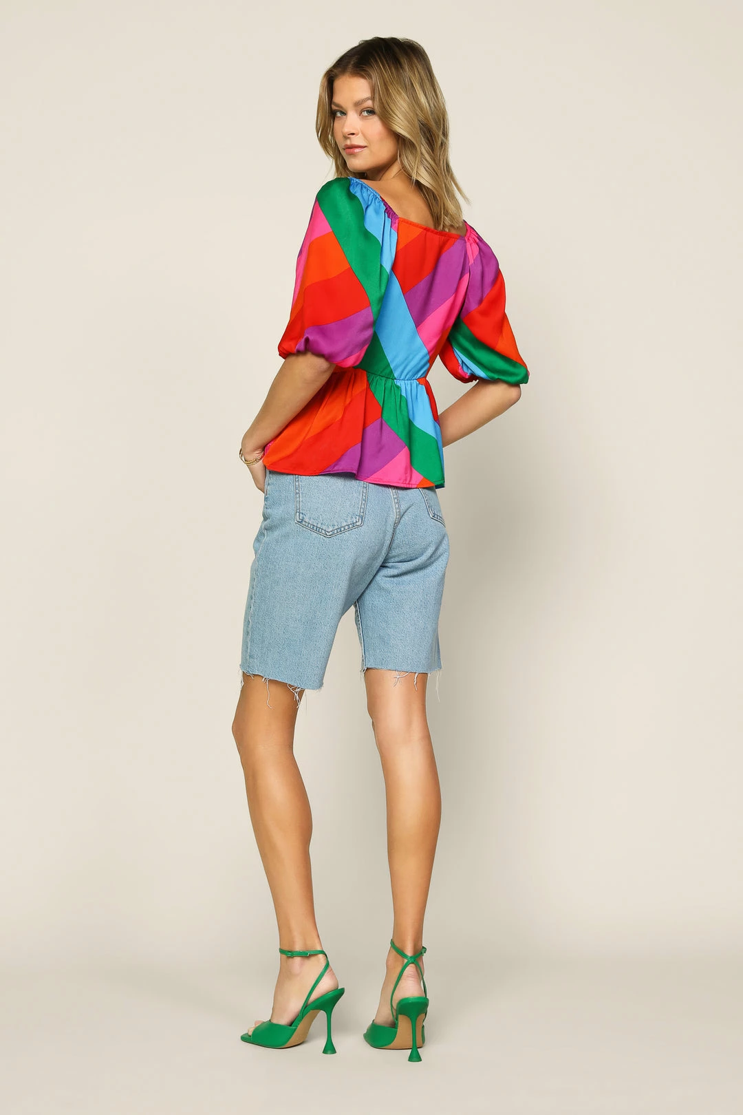 SKIES ARE BLUE Multicolor Peplum Top Tops 5 SKIES ARE BLUE Multicolor Peplum Top Tops