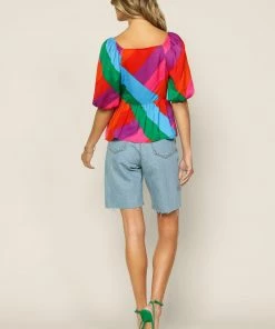 SKIES ARE BLUE Multicolor Peplum Top Tops 11 SKIES ARE BLUE Multicolor Peplum Top Tops