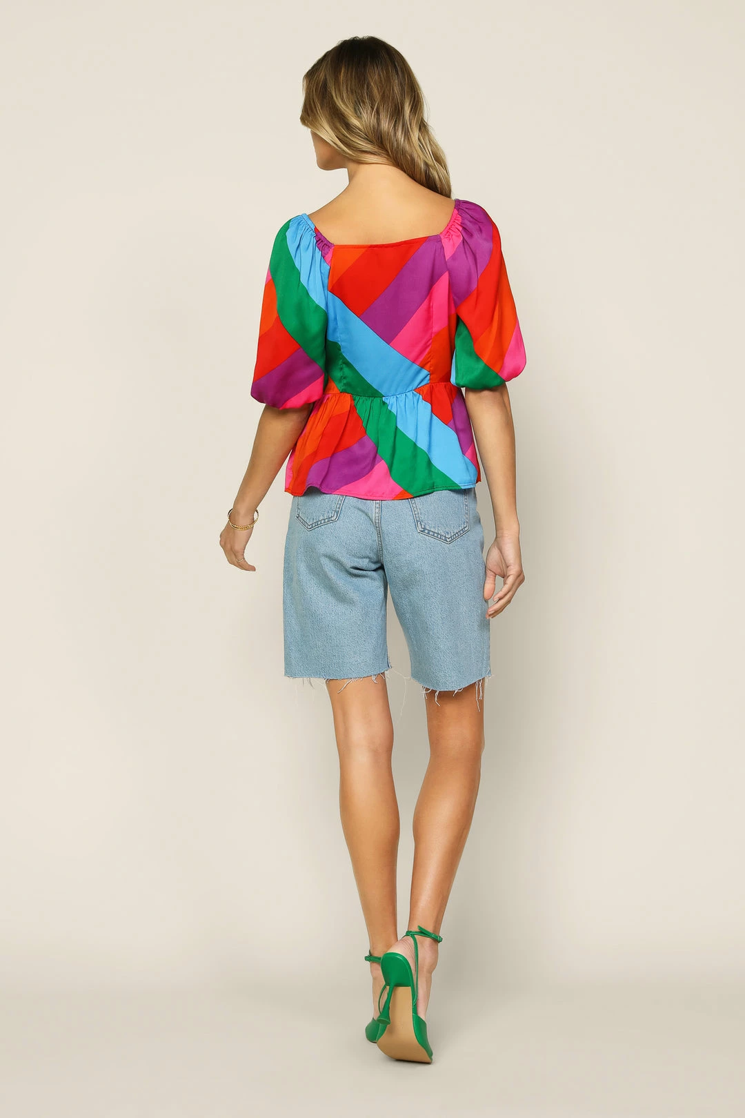 SKIES ARE BLUE Multicolor Peplum Top Tops 7 SKIES ARE BLUE Multicolor Peplum Top Tops