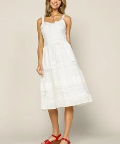 SKIES ARE BLUE New In Clothing Sleeveless Eyelet Midi Dress