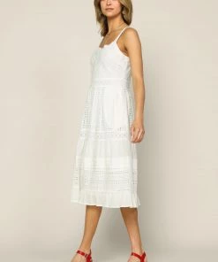 SKIES ARE BLUE New In Clothing Sleeveless Eyelet Midi Dress