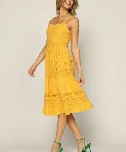 SKIES ARE BLUE Sleeveless Eyelet Midi Dress 9 SKIES ARE BLUE Sleeveless Eyelet Midi Dress