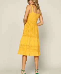 SKIES ARE BLUE Sleeveless Eyelet Midi Dress 11 SKIES ARE BLUE Sleeveless Eyelet Midi Dress