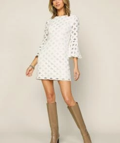 SKIES ARE BLUE Floral Lace Mini Dress