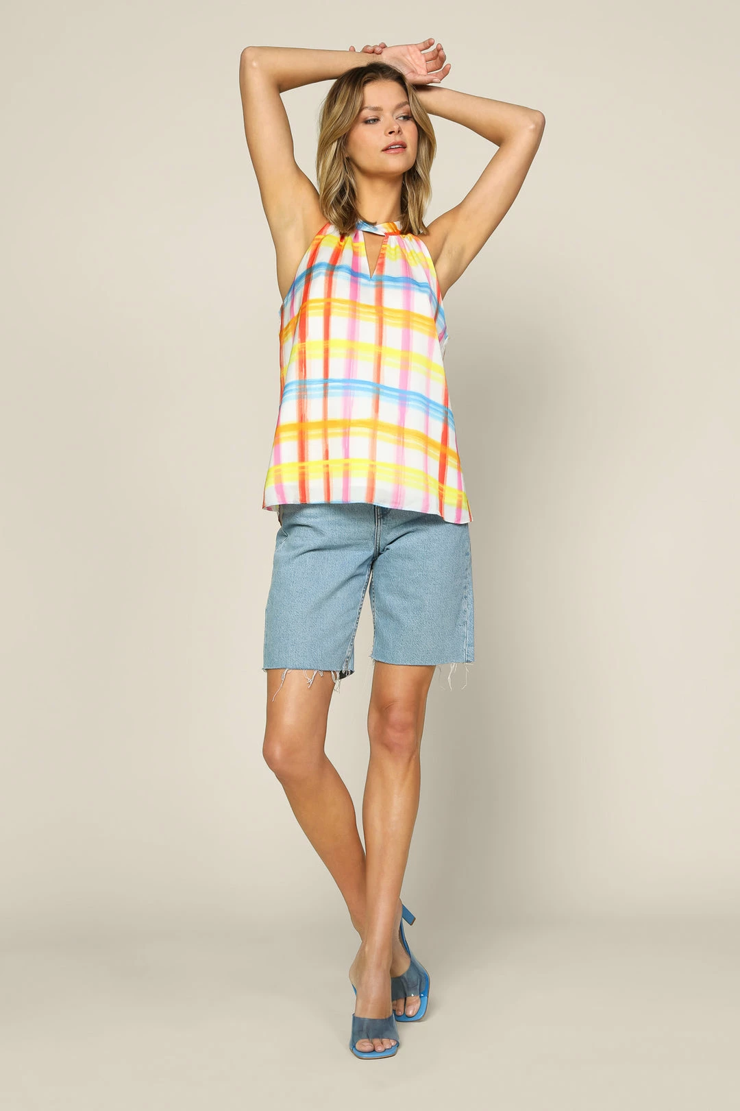 SKIES ARE BLUE New In Clothing Multi Plaid Halter Top 5 SKIES ARE BLUE New In Clothing Multi Plaid Halter Top