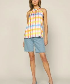 SKIES ARE BLUE New In Clothing Multi Plaid Halter Top 12 SKIES ARE BLUE New In Clothing Multi Plaid Halter Top