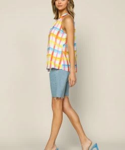 SKIES ARE BLUE New In Clothing Multi Plaid Halter Top 11 SKIES ARE BLUE New In Clothing Multi Plaid Halter Top