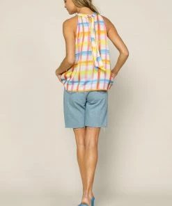 SKIES ARE BLUE New In Clothing Multi Plaid Halter Top 13 SKIES ARE BLUE New In Clothing Multi Plaid Halter Top