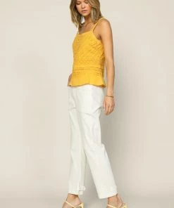 SKIES ARE BLUE Sleeveless Eyelet Top