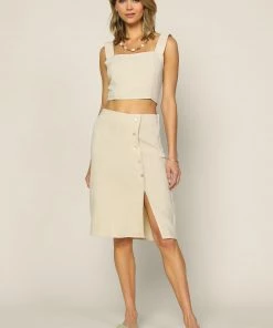 SKIES ARE BLUE Button Down Midi Skirt New In Clothing