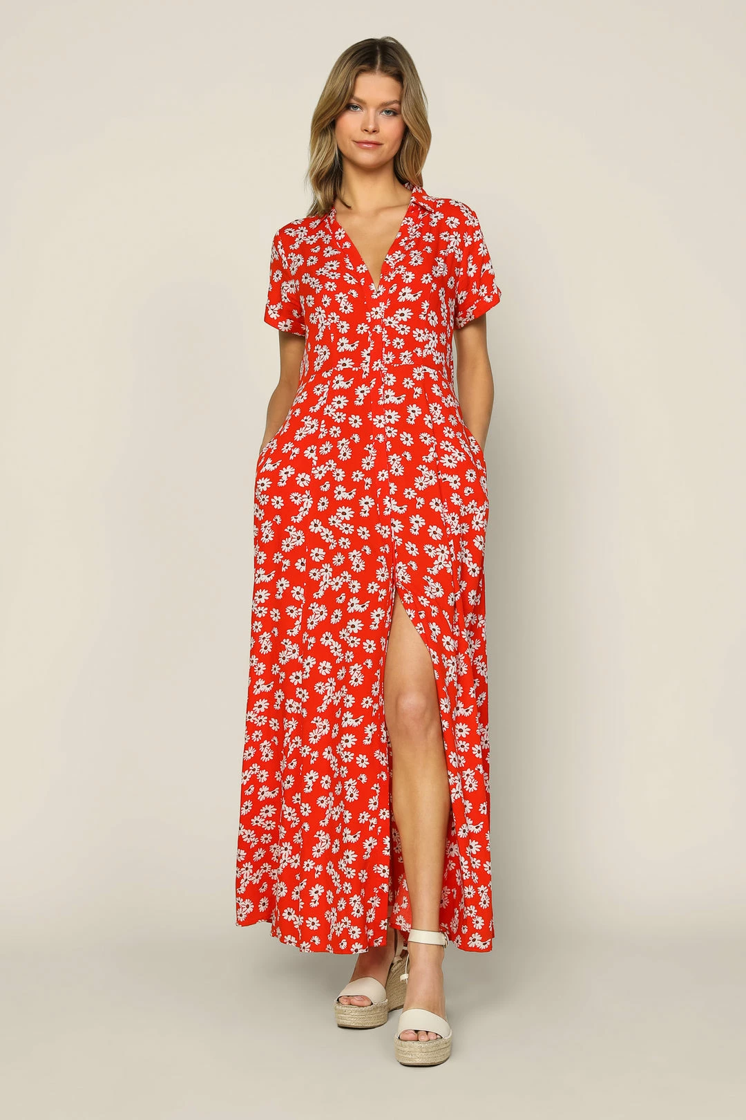 SKIES ARE BLUE New In Clothing Floral Print Maxi Shirt Dress 4 SKIES ARE BLUE New In Clothing Floral Print Maxi Shirt Dress