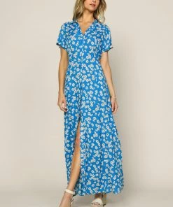SKIES ARE BLUE New In Clothing Floral Print Maxi Shirt Dress