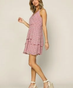 SKIES ARE BLUE Ditsy Floral Ruffled Dress