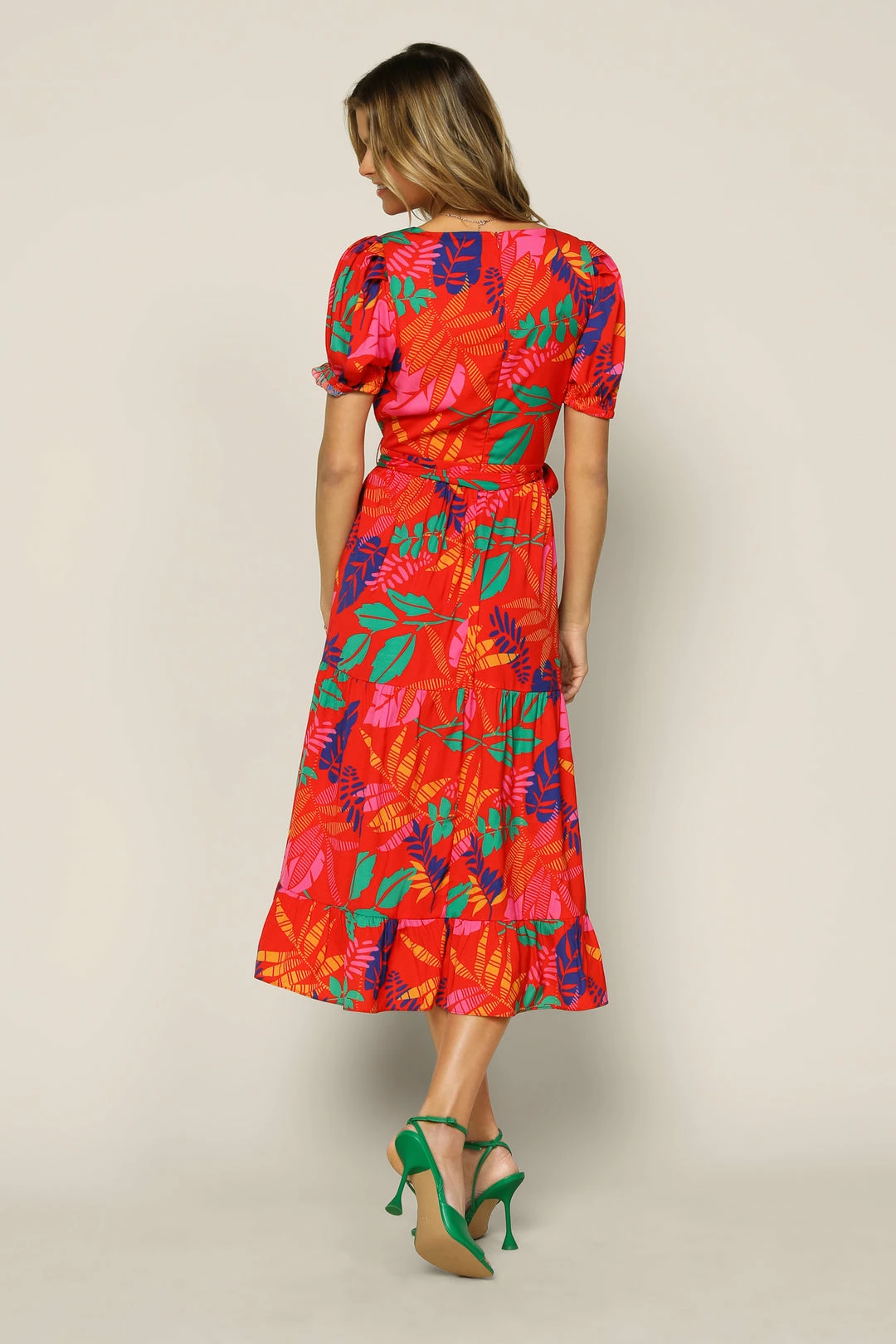 SKIES ARE BLUE Tropical Print Midi Dress New In Clothing 8 SKIES ARE BLUE Tropical Print Midi Dress New In Clothing