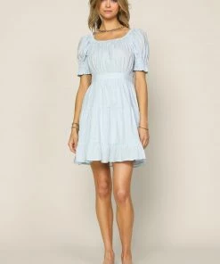 SKIES ARE BLUE Puffed Sleeve Mini Dress New In Clothing