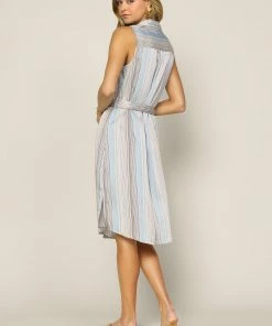 SKIES ARE BLUE Striped Button Down Dress 8 SKIES ARE BLUE Striped Button Down Dress