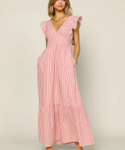 SKIES ARE BLUE New In Clothing Ryan Striped Back Tie Dress